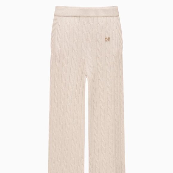 NEW LoveShackFancy Fraya Cable Knit Lounge Pant in Ivory - Picture 4 of 4